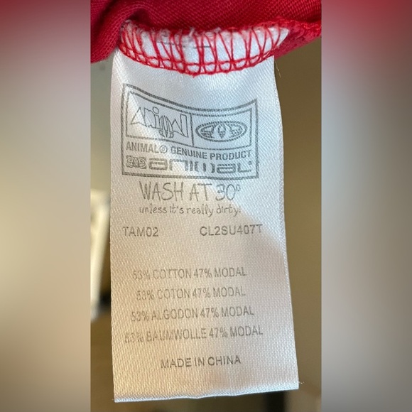 Animal Brand Hawaiian flower short sleeve printed red tee tshirt women’s size L - Picture 5 of 6